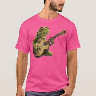 Blumencockner-Frosch Acoustic Gitarre spielen T-Shirt
