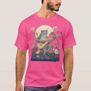 Blumencockner-Frosch Acoustic Gitarre spielen T-Shirt