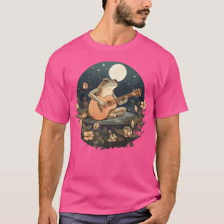 Blumencockner-Frosch Acoustic Gitarre spielen T-Shirt