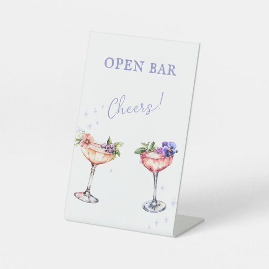 Blumencocktail Open Bar Sockelschild (Vorderseite)