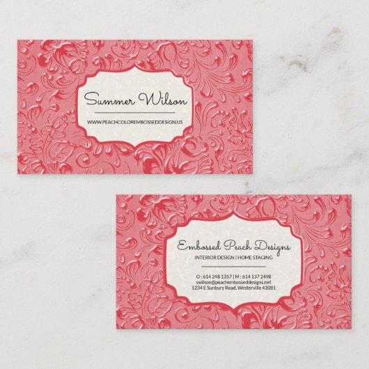 Blumencodierung dunkelrosa Farbkarte Visitenkarte (Vorne/Hinten)