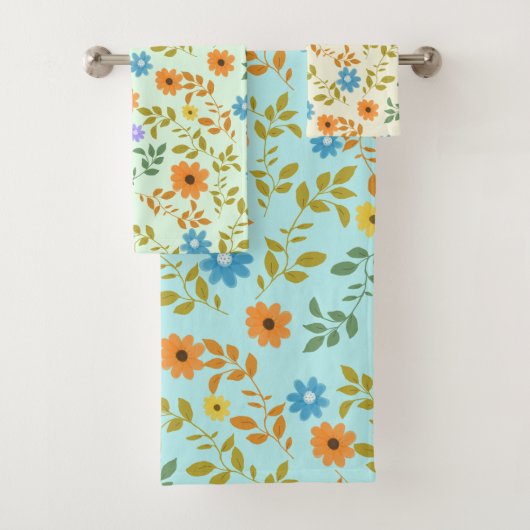 Blumencodierung hübscher Blume Badhandtuch Set (Insitu)