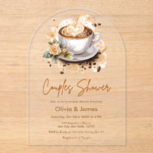Blumencoffee Hochzeitscouches Brautparty Acryleinladungen