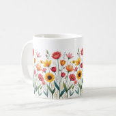 Blumencoffee Tasse - Farbenfrohe Blume Keramik Cup (Vorderseite Links)