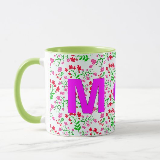 Blumencoffee-Tasse Mit Monogramm für Mädchen Tasse (Links)