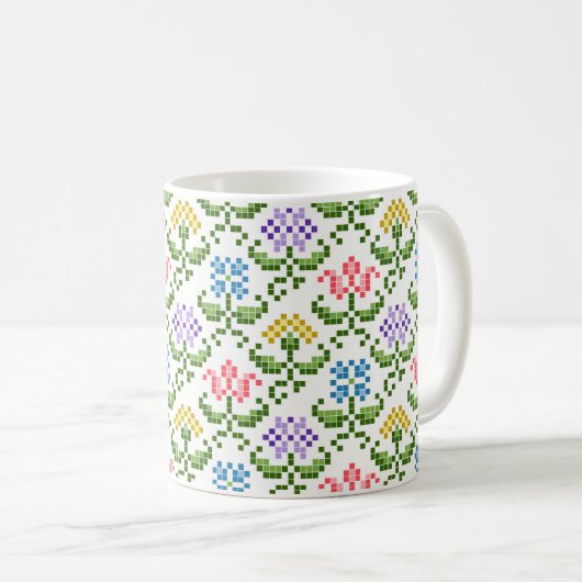 Blumencoffee Tasse "Needlepoint" (VorderseiteRechts)