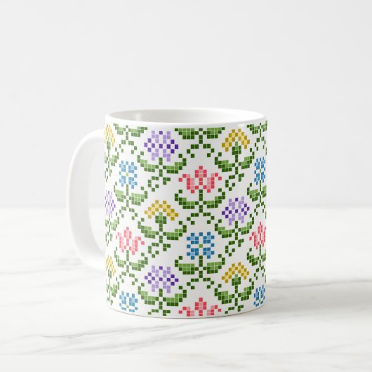 Blumencoffee Tasse "Needlepoint" (Vorderseite Links)