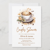 Blumencoffee Wedding Foto Paare Brautparty Einladung (Vorderseite)