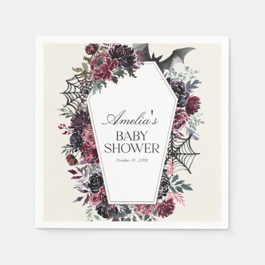 Blumencoffin Halloween-Kinderdusche Serviette (Vorderseite)