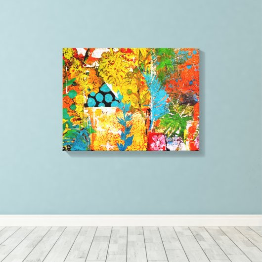 BlumenCollage 1974 Canvas Print Leinwanddruck (Insitu (Holzboden))