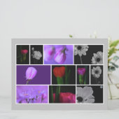 BlumenCollage auf der hellgrauen, flachen Grußkart (Stehend Vorderseite)