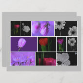 BlumenCollage auf der hellgrauen, flachen Grußkart (Vorne/Hinten)