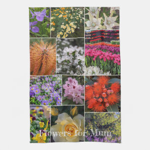 BlumenCollage Blume für Mum Teetuch Geschirrtuch