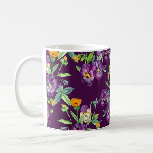 BlumenCollage, nahtlose Muster, abstrakte Digitalf Kaffeetasse (Links)