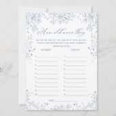 Blumencoole Blue Baby Dusche Guess Age Game Card Einladung (Vorderseite)