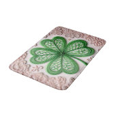 Blumencoquette Kleeblatt St Patrick's Day Badematte (Schrägansicht)