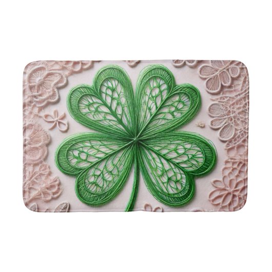 Blumencoquette Kleeblatt St Patrick's Day Badematte (Vorderseite)