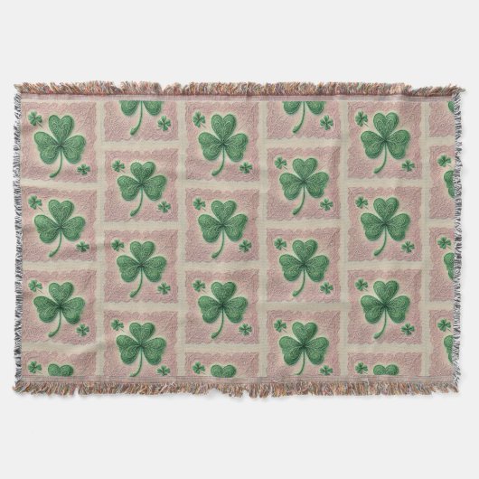 Blumencoquette Kleeblatt St Patrick's Day Decke (Vorderseite)