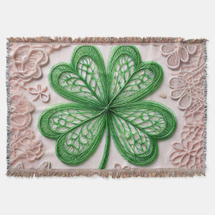 Blumencoquette Kleeblatt St Patrick's Day Decke