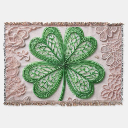 Blumencoquette Kleeblatt St Patrick's Day Decke (Vorderseite)