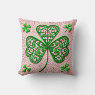 Blumencoquette Kleeblatt St Patrick's Day Kissen