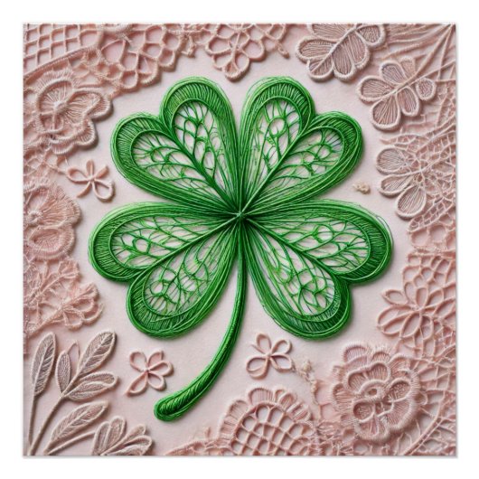 Blumencoquette Kleeblatt St Patrick's Day Poster (Vorderseite)