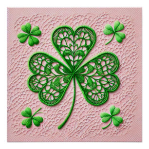 Blumencoquette Kleeblatt St Patrick's Day Poster