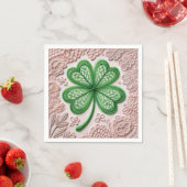 Blumencoquette Kleeblatt St Patrick's Day Serviette (Beispiel)