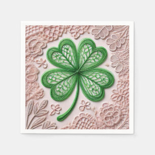 Blumencoquette Kleeblatt St Patrick's Day Serviette