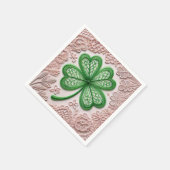 Blumencoquette Kleeblatt St Patrick's Day Serviette (Ecke)