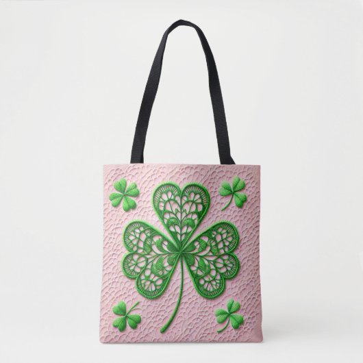 Blumencoquette Kleeblatt St Patrick's Day Tasche (Vorderseite)
