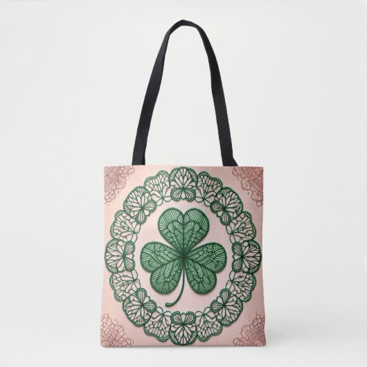 Blumencoquette Kleeblatt St Patrick's Day Tasche (Vorderseite)