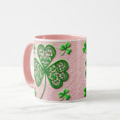 Blumencoquette Kleeblatt St Patrick's Day Tasse (Vorderseite Links)