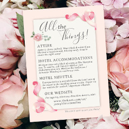 Blumencoquette Rosa Braut Details zur Hochzeit Begleitkarte