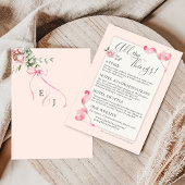 Blumencoquette Rosa Braut Details zur Hochzeit Begleitkarte