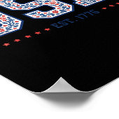 Blumencoquette USA Amerika 4. Juli unabhängig Poster (Ecke)