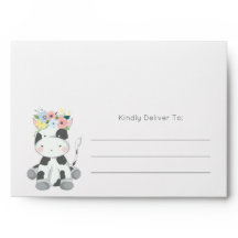 Blumencow Baby Dusche / Geburtstagsparty Einladung