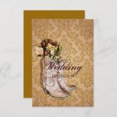 Blumencowboy Stiefel Western Hochzeit Einladung (Vorne/Hinten)