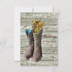 Blumencowboy Stiefel Western Hochzeit Einladung