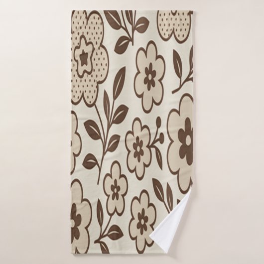 Blumencreme Badehandtuch (Badehandtuch)