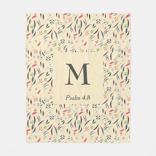 BLUMENCreme | MONOGRAMM | CHRISTLICH Fleecedecke (Vorderseite)