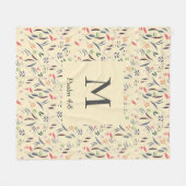 BLUMENCreme | MONOGRAMM | CHRISTLICH Fleecedecke (Vorderseite (Horizontal))