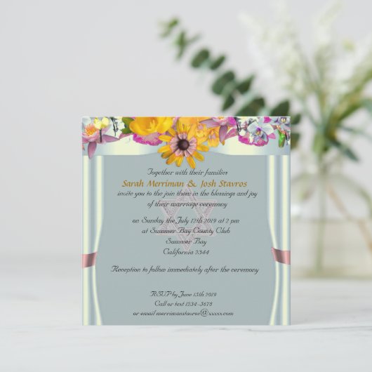 Blumendach Jüdische Hochzeit Einladung (Stehend Vorderseite)