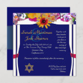 Blumendach Jüdische Hochzeit Einladung (Vorne/Hinten)