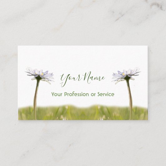 BlumenDaisy Blume auf grün und weiß! Visitenkarte (Vorderseite)