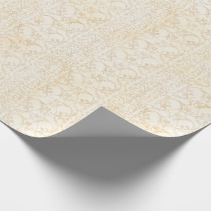 Blumendamast-Creme und beige Hochzeit Geschenkpapier