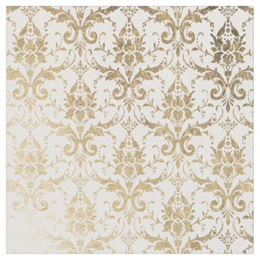 Blumendamast der eleganten weißen Imitatgoldantike Stoff (Nahaufnahme)