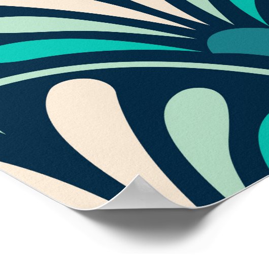 BlumenDamast: Eleganter Jugendstil. Poster (Ecke)