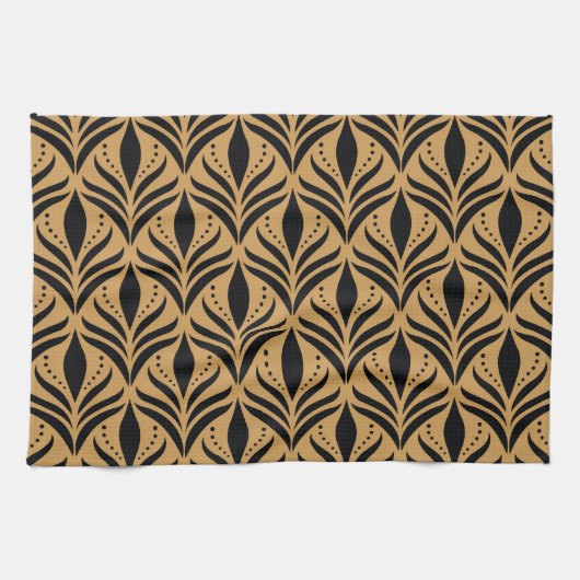 BlumenDamast: Eleganter Vintager Stil Geschirrtuch (Horizontal)