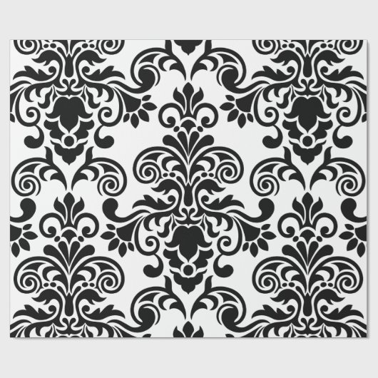 Blumendamast gemustert geschenkpapier (Flach)